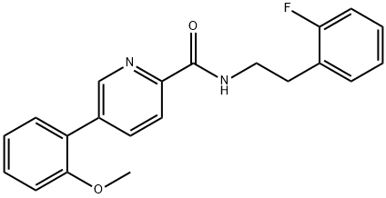 N-(2-Fluorophenethyl)-5-(2-methoxyphenyl)picolinamide 구조식 이미지