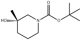 (3S)-3-Hydroxy-3-methyl-piperidine-1-carboxylic acid tert-butyl ester Structure