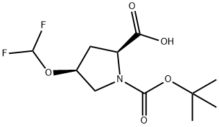 (2S,4S)-N-Boc-4-difluoromethoxy-Pro-OH Structure