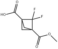 Bicyclo[1.1.1]pentane-1,3-dicarboxylic acid, 2,2-difluoro-, 1-methyl ester Structure