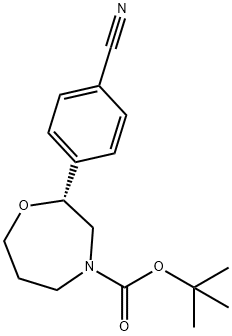 tert-butyl (R)-2-(4-cyanophenyl)-1,4-oxazepane-4-carboxylate Structure