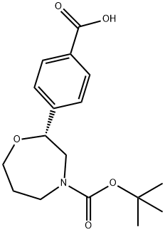 (R)-4-(4-(tert-butoxycarbonyl)-1,4-oxazepan-2-yl)benzoic acid Structure