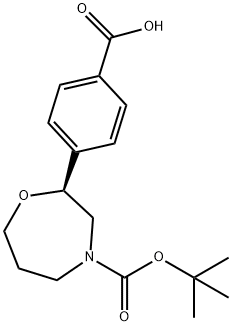 (S)-4-(4-(tert-butoxycarbonyl)-1,4-oxazepan-2-yl)benzoic acid 구조식 이미지