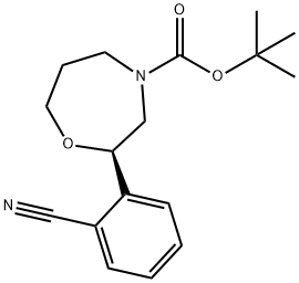 tert-butyl (R)-2-(2-cyanophenyl)-1,4-oxazepane-4-carboxylate Structure