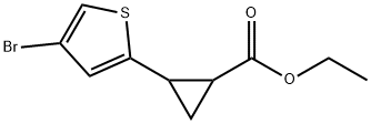 Cyclopropanecarboxylic acid, 2-(4-bromo-2-thienyl)-, ethyl ester Structure