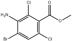 Benzoic acid, 3-amino-4-bromo-2,6-dichloro-, methyl ester Structure