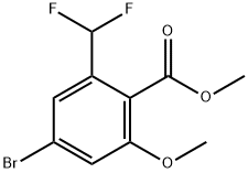 Benzoic acid, 4-bromo-2-(difluoromethyl)-6-methoxy-, methyl ester Structure