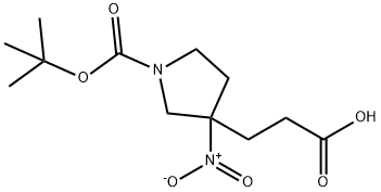 3-Pyrrolidinepropanoic acid, 1-[(1,1-dimethylethoxy)carbonyl]-3-nitro- Structure