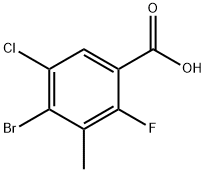 Benzoic acid, 4-bromo-5-chloro-2-fluoro-3-methyl- Structure