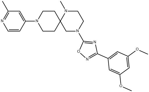 1,4,9-Triazaspiro[5.5]undecane, 4-[3-(3,5-dimethoxyphenyl)-1,2,4-oxadiazol-5-yl]-1-methyl-9-(2-methyl-4-pyridinyl)- Structure
