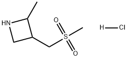 Azetidine, 2-methyl-3-[(methylsulfonyl)methyl]-, hydrochloride (1:1) Structure