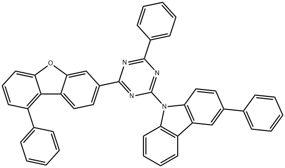 9H-Carbazole, 3-phenyl-9-[4-phenyl-6-(9-phenyl-3-dibenzofuranyl)-1,3,5-triazin-2-yl]- Structure