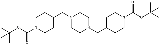 1-Piperidinecarboxylic acid, 4,4'-[1,4-piperazinediylbis(methylene)]bis-, bis(1,1-dimethylethyl) ester (9CI) Structure
