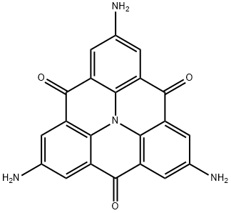 4H,8H,12H-Benzo[1,9]quinolizino[3,4,5,6,7-defg]acridine-4,8,12-trione, 2,6,10-triamino- (9CI) Structure