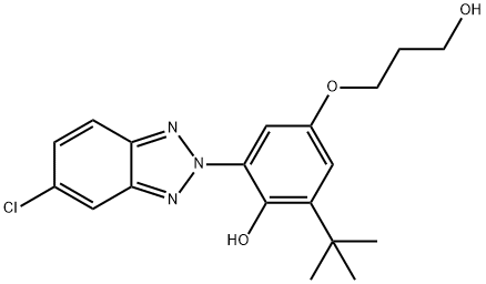 Phenol, 2-(5-chloro-2H-benzotriazol-2-yl)-6-(1,1-dimethylethyl)-4-(3-hydroxypropoxy)- Structure