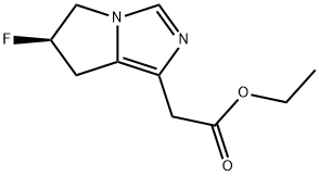 5H-Pyrrolo[1,2-c]imidazole-1-acetic acid, 6-fluoro-6,7-dihydro-, ethyl ester, (6R)- Structure