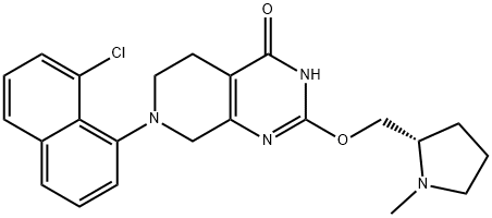 (S)-7-(8-chloronaphthalen-1-yl)-2-((1-methylpyrrolidin-2-yl)methoxy)-5,6,7,8-tetrahydropyrido[3,4-d]pyrimidin-4(1H)-one Structure