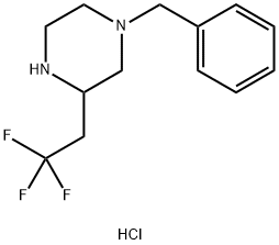 1-Benzyl-3-(2,2,2-trifluoro-ethyl)-piperazine dihydrochloride 구조식 이미지