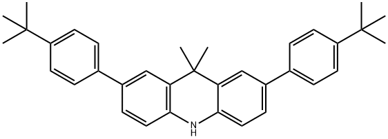 Acridine, 2,7-bis[4-(1,1-dimethylethyl)phenyl]-9,10-dihydro-9,9-dimethyl- Structure