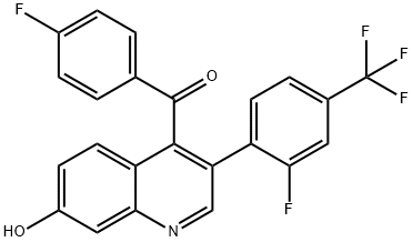 (3-(2-fluoro-4-(trifluoromethyl)phenyl)-7-hydroxyquinolin-4-yl)(4-fluorophenyl)methanone Structure