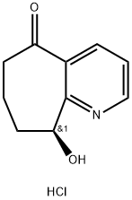 5H-Cyclohepta[b]pyridin-5-one, 6,7,8,9-tetrahydro-9-hydroxy-, hydrochloride (1:1), (9S)- 구조식 이미지