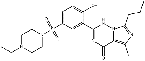 Imidazo[5,1-f][1,2,4]triazin-4(1H)-one, 2-[5-[(4-ethyl-1-piperazinyl)sulfonyl]-2-hydroxyphenyl]-5-methyl-7-propyl- Structure