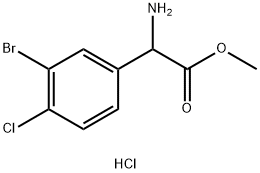 METHYL 2-AMINO-2-(3-BROMO-4-CHLOROPHENYL)ACETATE HYDROCHLORIDE 구조식 이미지