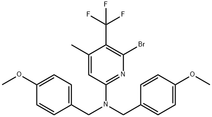 2-Pyridinamine, 6-bromo-N,N-bis[(4-methoxyphenyl)methyl]-4-methyl-5-(trifluoromethyl)- 구조식 이미지