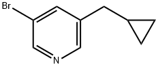 Pyridine, 3-bromo-5-(cyclopropylmethyl)- Structure