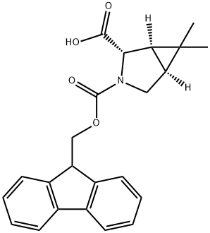 3-Azabicyclo[3.1.0]hexane-2,3-dicarboxylic acid, 6,6-dimethyl-, 3-(9H-fluoren-9-ylmethyl) ester, (1R,2S,5S)- 구조식 이미지