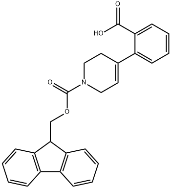 2-(1-(((9H-fluoren-9-yl)methoxy)carbonyl)-1,2,3,6-tetrahydropyridin-4-yl)benzoic acid 구조식 이미지