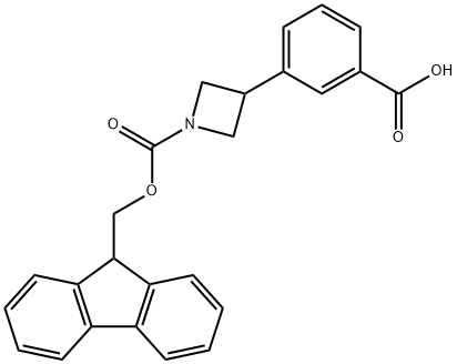 1-Azetidinecarboxylic acid, 3-(3-carboxyphenyl)-, 1-(9H-fluoren-9-ylmethyl) ester Structure