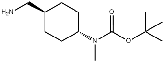Carbamic acid, N-[trans-4-(aminomethyl)cyclohexyl]-N-methyl-, 1,1-dimethylethyl ester Structure