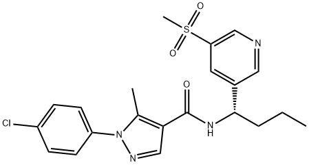 1H-Pyrazole-4-carboxamide, 1-(4-chlorophenyl)-5-methyl-N-[(1S)-1-[5-(methylsulfonyl)-3-pyridinyl]butyl]- Structure