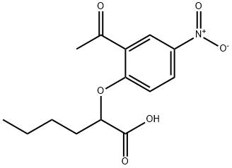 Hexanoic acid, 2-(2-acetyl-4-nitrophenoxy)- Structure