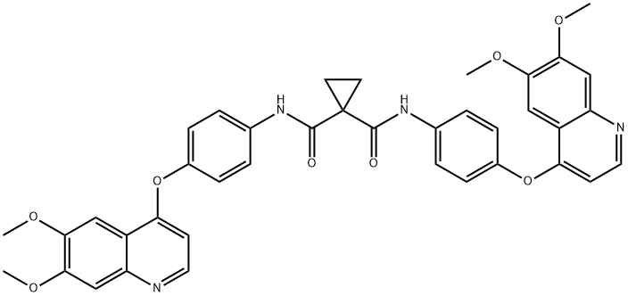 1,1-Cyclopropanedicarboxamide, N,N'-bis[4-[(6,7-dimethoxy-4-quinolinyl)oxy]phenyl]- Structure