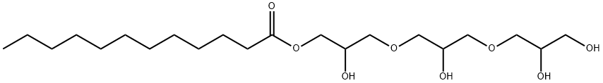 Dodecanoic acid, 3-[3-(2,3-dihydroxypropoxy)-2-hydroxypropoxy]-2-hydroxypropyl ester Structure