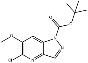 1H-Pyrazolo[4,3-b]pyridine-1-carboxylic acid, 5-chloro-6-methoxy-, 1,1-dimethylethyl ester Structure