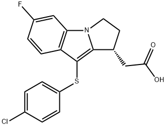 1H-Pyrrolo[1,2-a]indole-1-acetic acid, 9-[(4-chlorophenyl)thio]-6-fluoro-2,3-dihydro-, (1R)- Structure