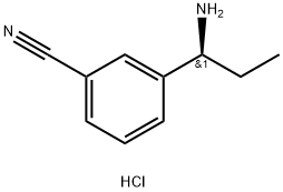 (S)-3-(1-aminopropyl)benzonitrile hydrochloride Structure