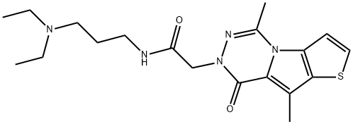 Thieno[2',3':4,5]pyrrolo[1,2-d][1,2,4]triazine-7(8H)-acetamide, N-[3-(diethylamino)propyl]-5,9-dimethyl-8-oxo- Structure