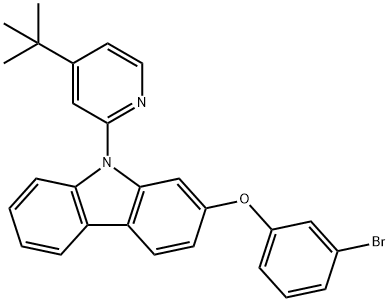 9H-Carbazole, 2-(3-bromophenoxy)-9-[4-(1,1-dimethylethyl)-2-pyridinyl]- Structure