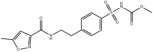 Carbamic acid, [[4-[2-[[(5-methyl-3-isoxazolyl)carbonyl]amino]ethyl]phenyl]sulfonyl]-, methyl ester (9CI) Structure