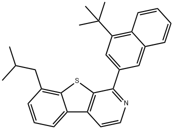 [1]Benzothieno[2,3-c]pyridine, 1-[4-(1,1-dimethylethyl)-2-naphthalenyl]-8-(2-methylpropyl)- 구조식 이미지