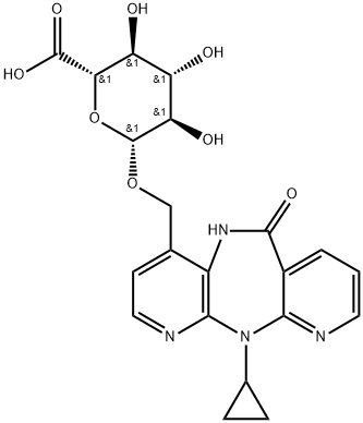 12-Hydroxy Nevirapine 12-O-β-D-Glucuronide 구조식 이미지