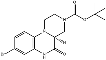 3H-Pyrazino[1,2-a]quinoxaline-3-carboxylic acid, 8-bromo-1,2,4,4a,5,6-hexahydro-5-oxo-, 1,1-dimethylethyl ester, (4aS)- Structure