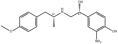(αR)-3-Amino-4-hydroxy-α-[[[(1R)-2-(4-methoxyphenyl)-1-methylethyl]amino]methyl]benzenemethanol 구조식 이미지