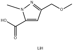 1H-Pyrazole-5-carboxylic acid, 3-(methoxymethyl)-1-methyl-, lithium salt (1:1) Structure