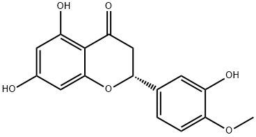 4H-1-Benzopyran-4-one, 2,3-dihydro-5,7-dihydroxy-2-(3-hydroxy-4-methoxyphenyl)-, (2R)- Structure