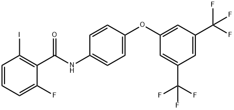 Benzamide, N-[4-[3,5-bis(trifluoromethyl)phenoxy]phenyl]-2-fluoro-6-iodo- Structure